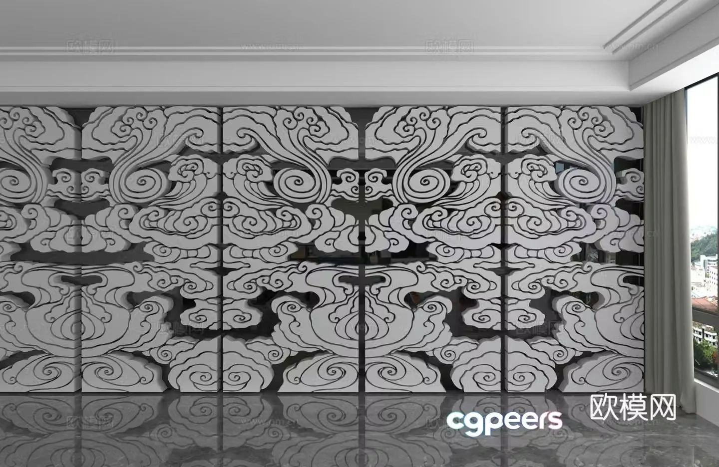 Modern background wall 3d model