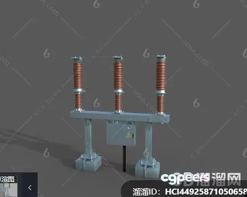3D Rendering Of A Metal Structure With Copper Coils 3D Model – 1774 – VRAY Render