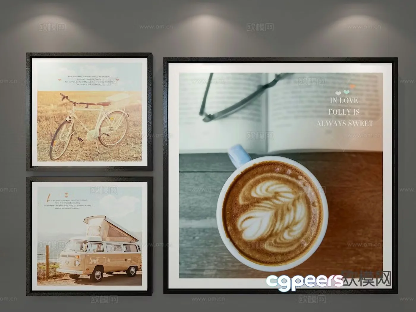 Modern art painting decorative painting 3d model