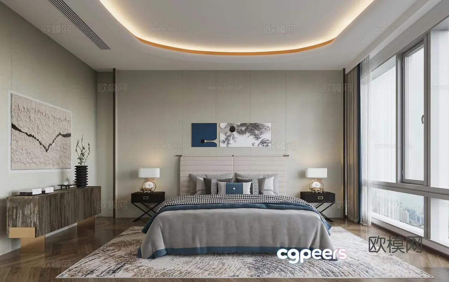 New Chinese bedroom 3D model