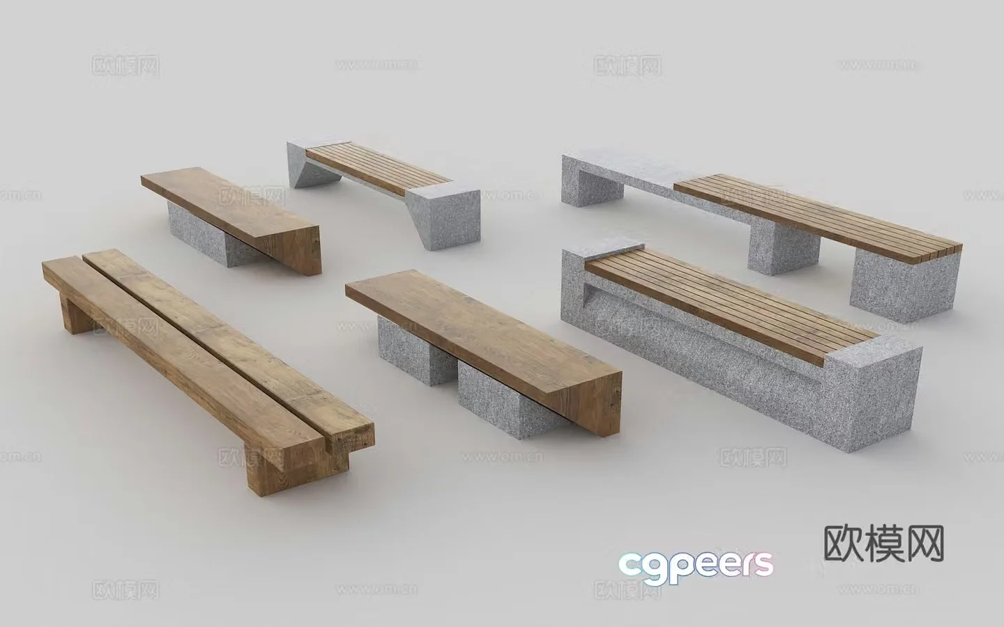 Modern landscape seats Log landscape seats Log bench solid wood stool Modern park landscape 3d model