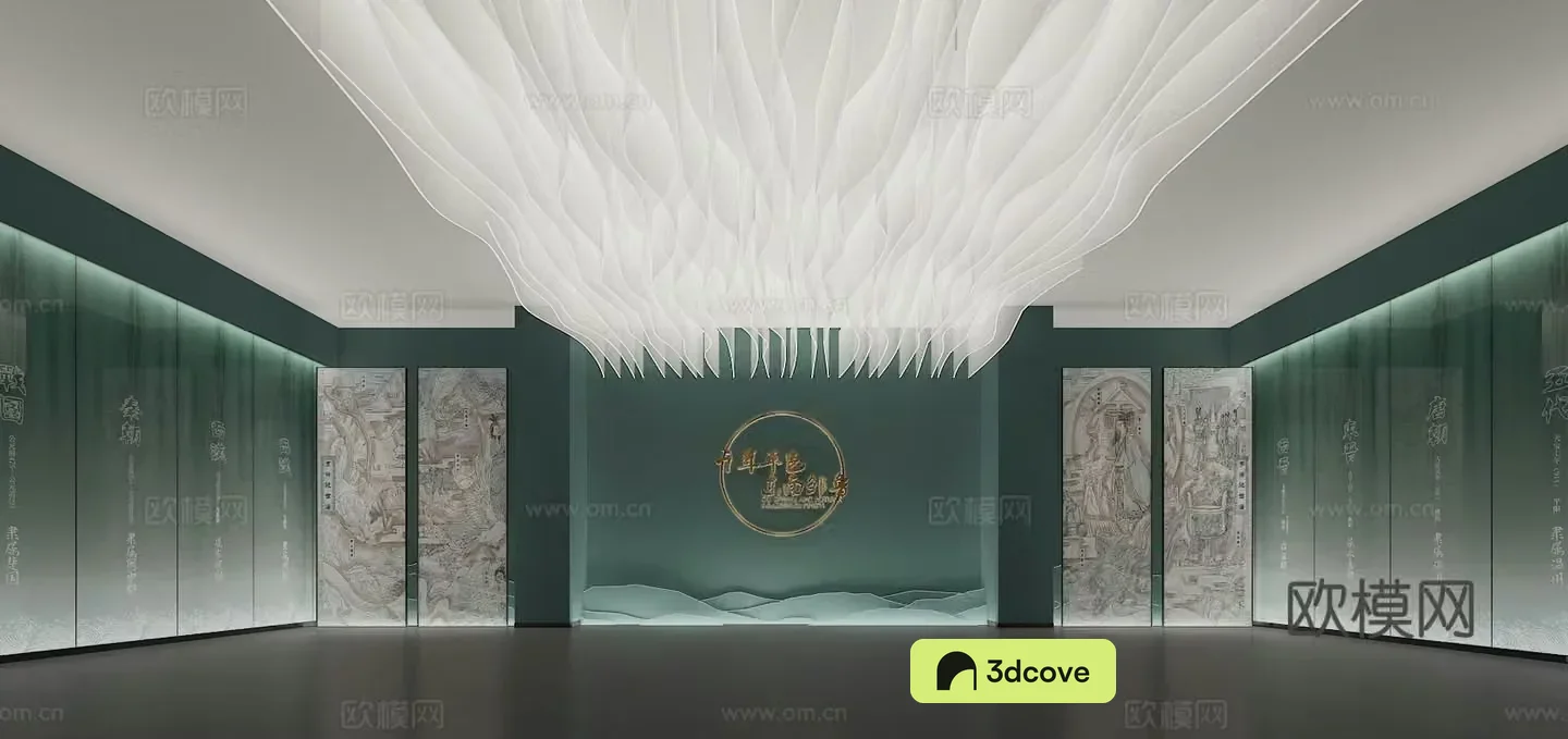 Museum Exhibition Hall Acrylic Top Light Exhibition Wall Schedule Hall