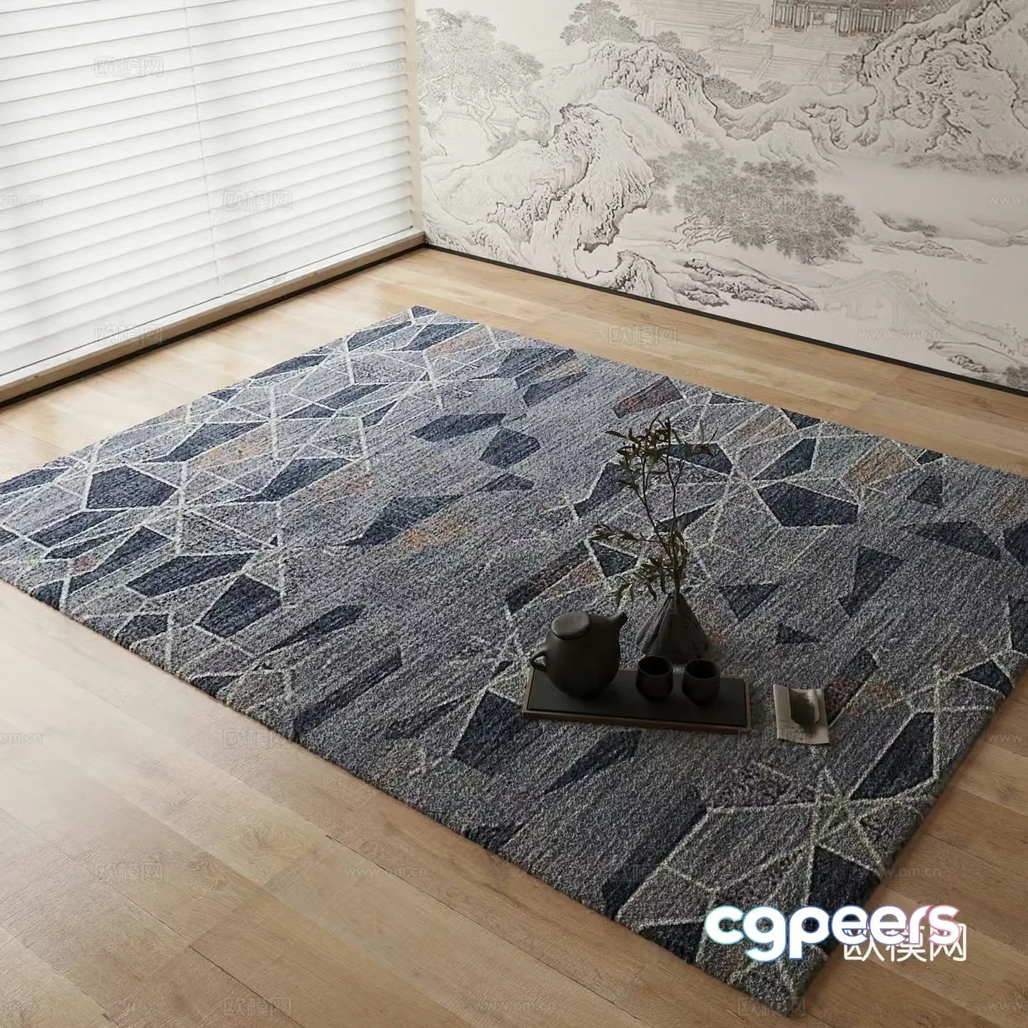 New Chinese carpet 3D model