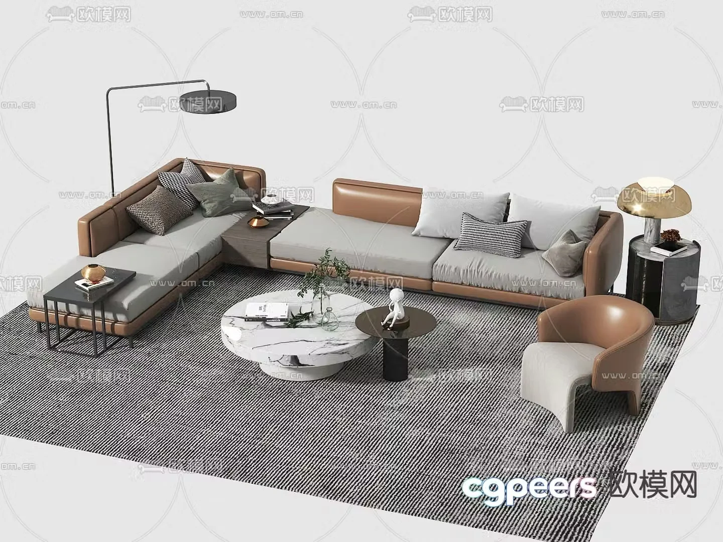 Modern modular sofa corner sofa 3d model
