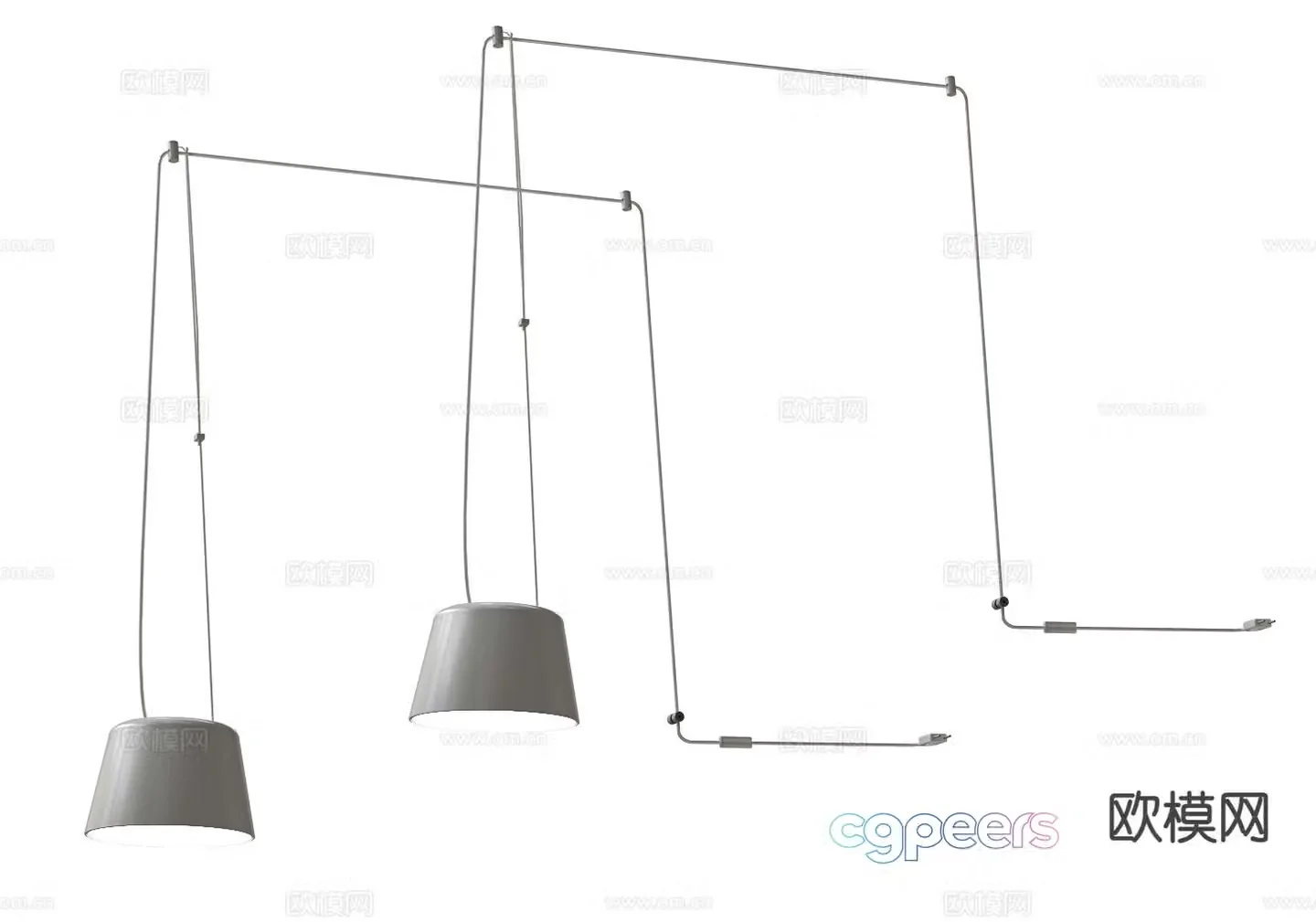 Minimalist chandelier exposed line industrial chandelier 3d model