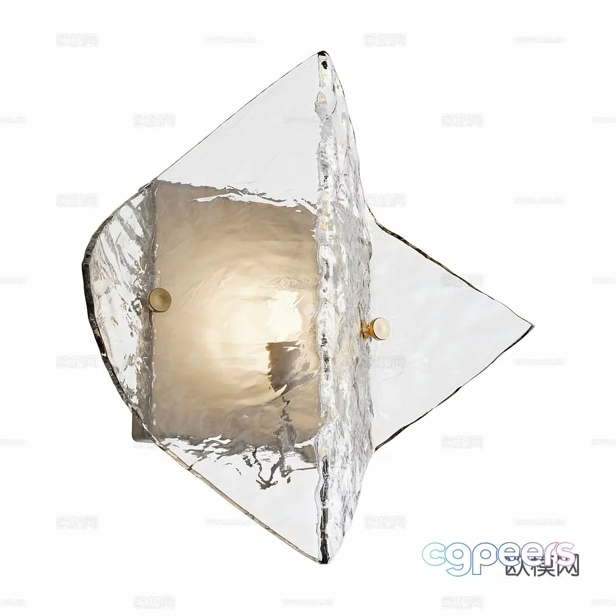 Modern minimalist glass decorative wall lamp 3d model