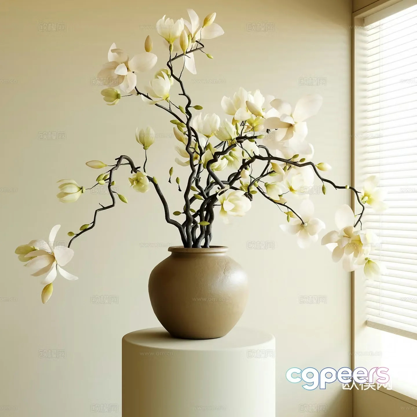 Modern vase flower art 3d model