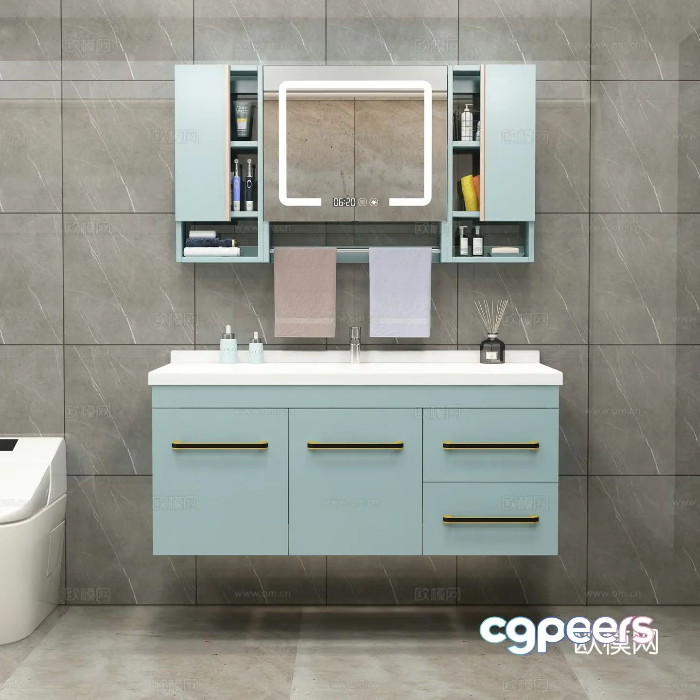 Modern bathroom cabinet 3d model