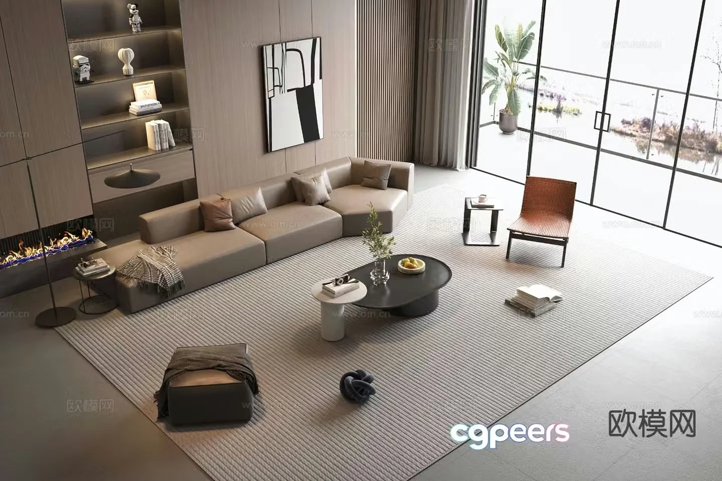 Italian sectional sofa 3d model