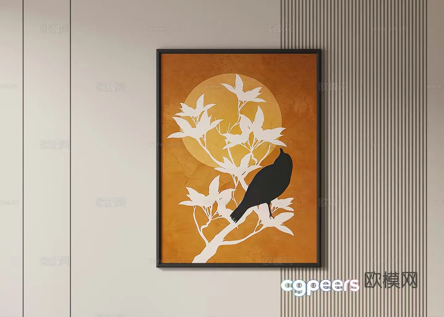 Middle-aged style hanging paintings decorative paintings 3D model
