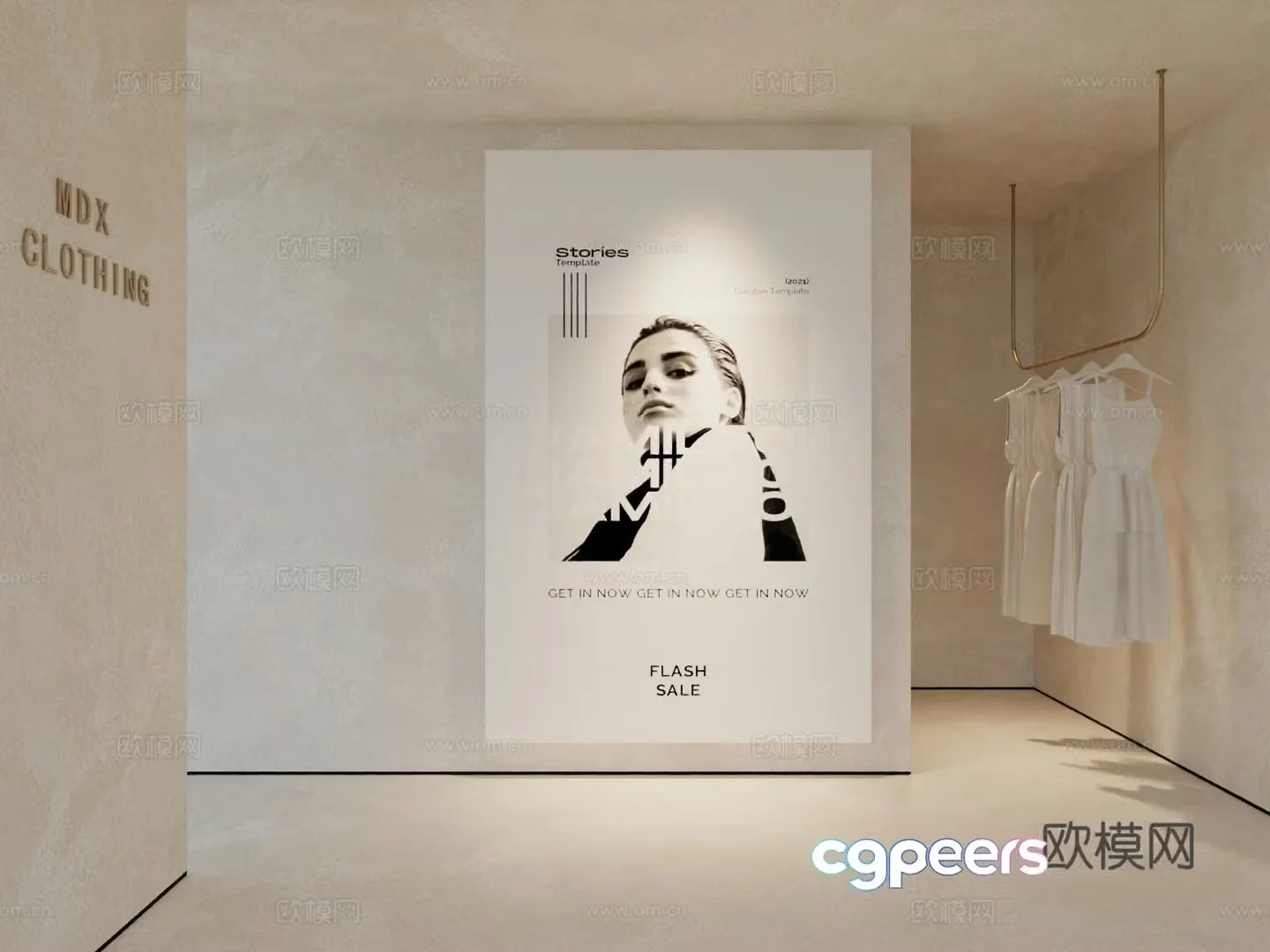 Modern workwear hanging painting poster hanging painting 3d model