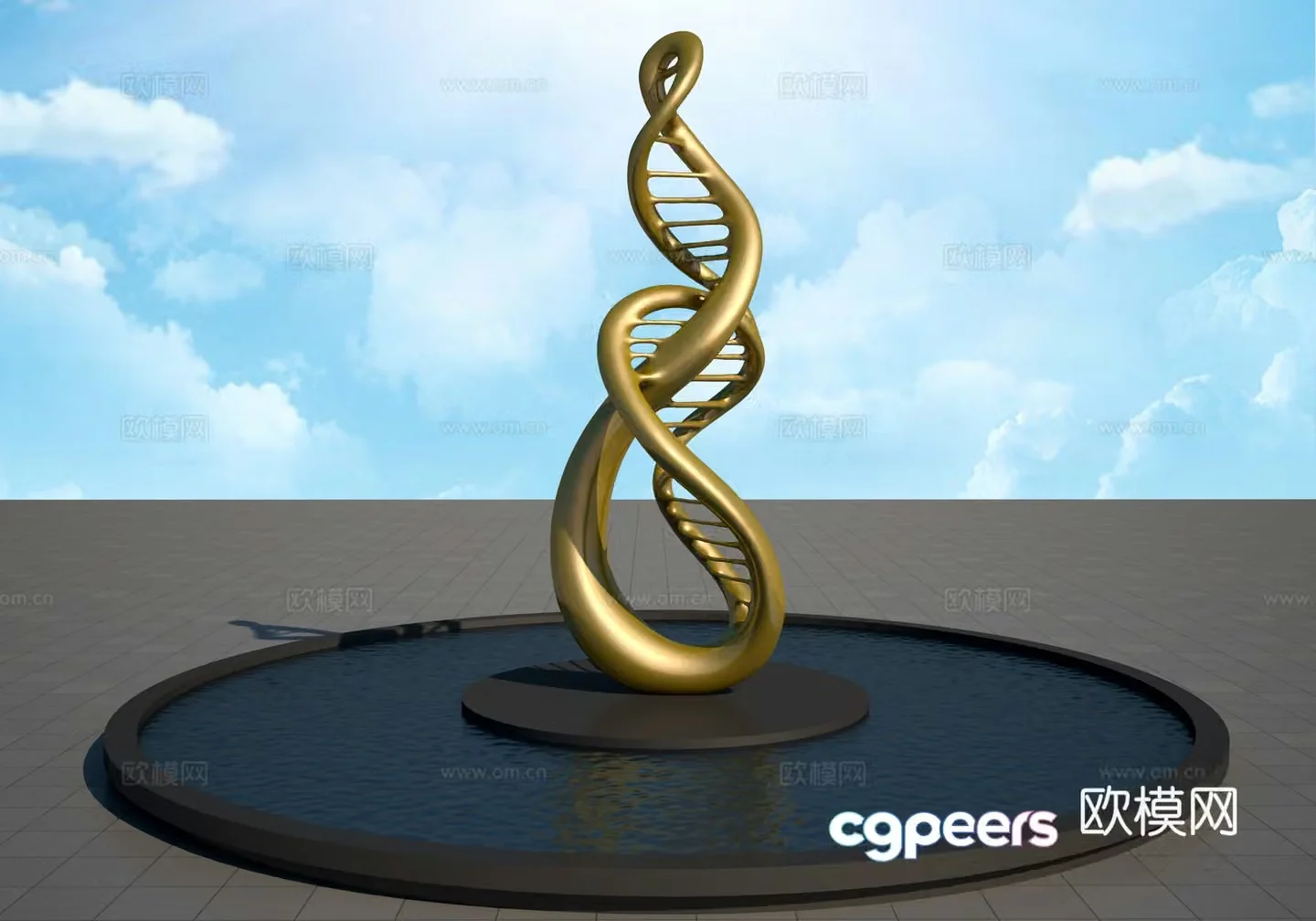Life Science Gene Sculpture 3D Model