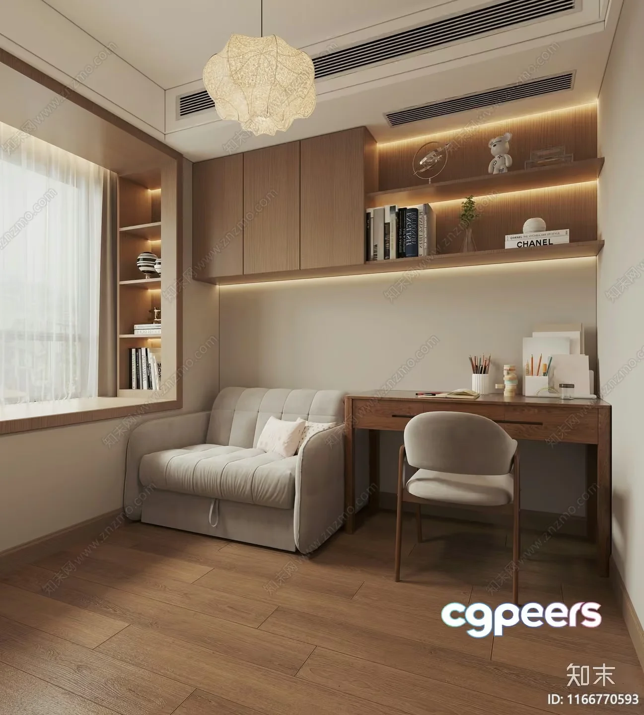 Modern Home Office 3D Model – 3495 – VRAY Render