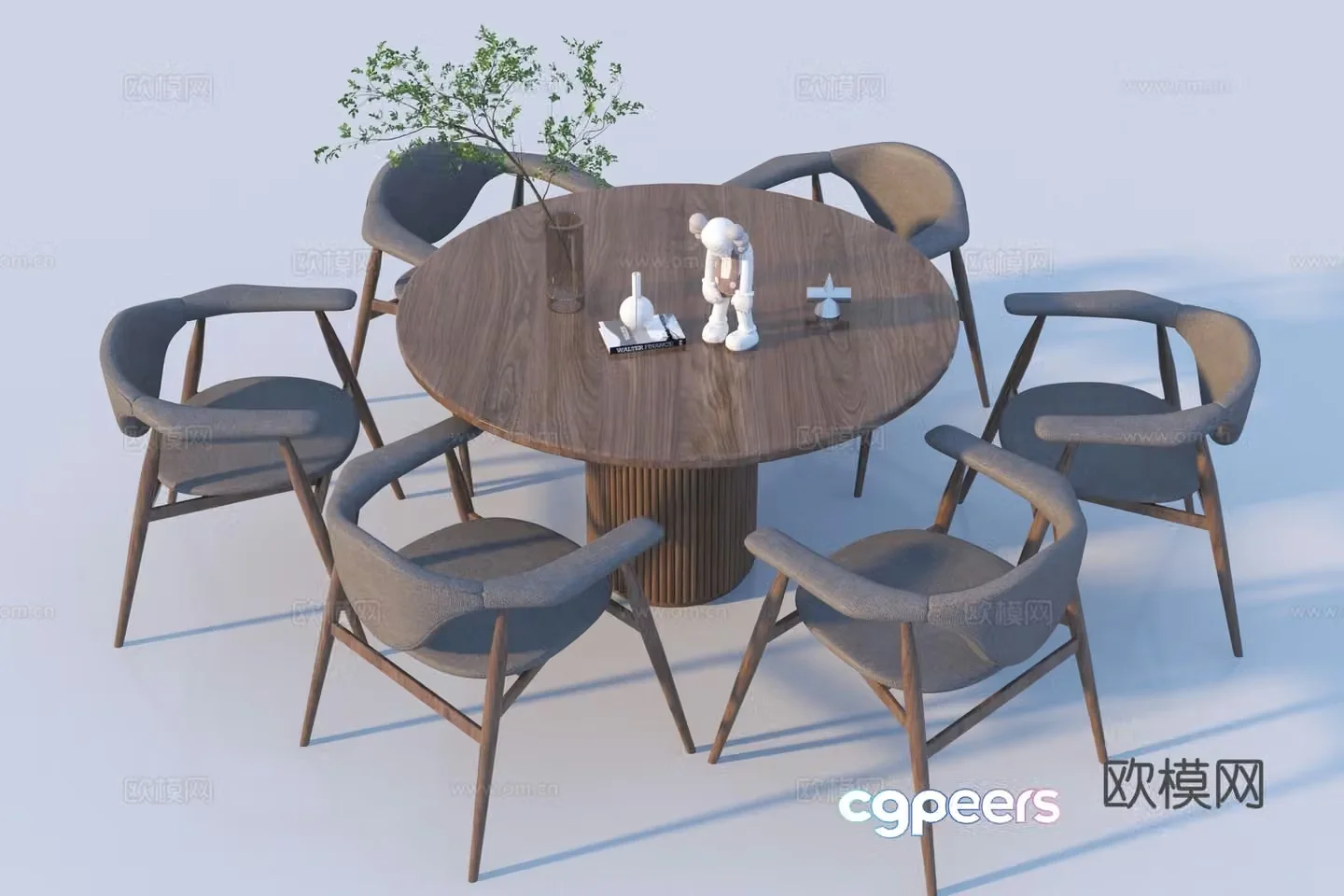 New Chinese style Wasabi dining table and chair 3D model