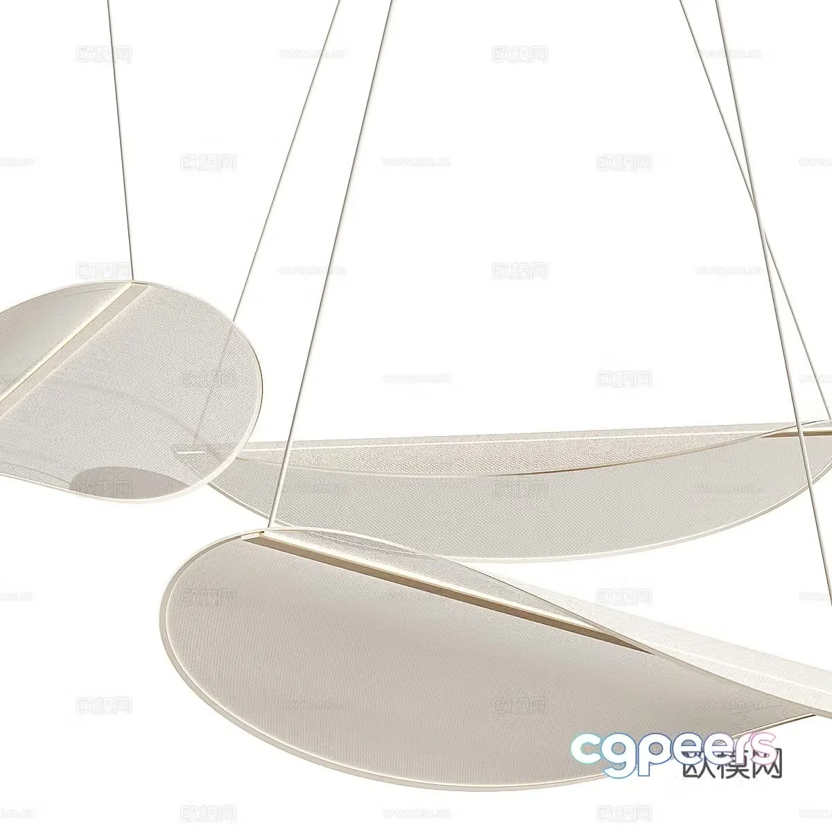 New Chinese style art chandelier 3d model