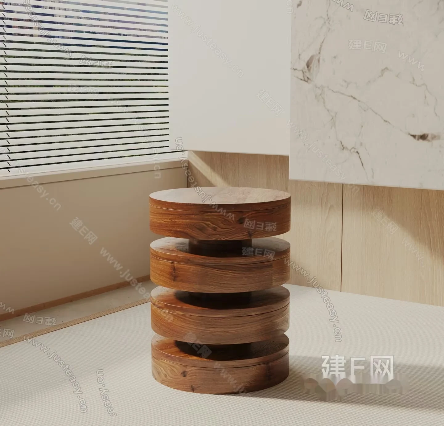 A Wooden Table 3D Model – 1923 – VRAY Render