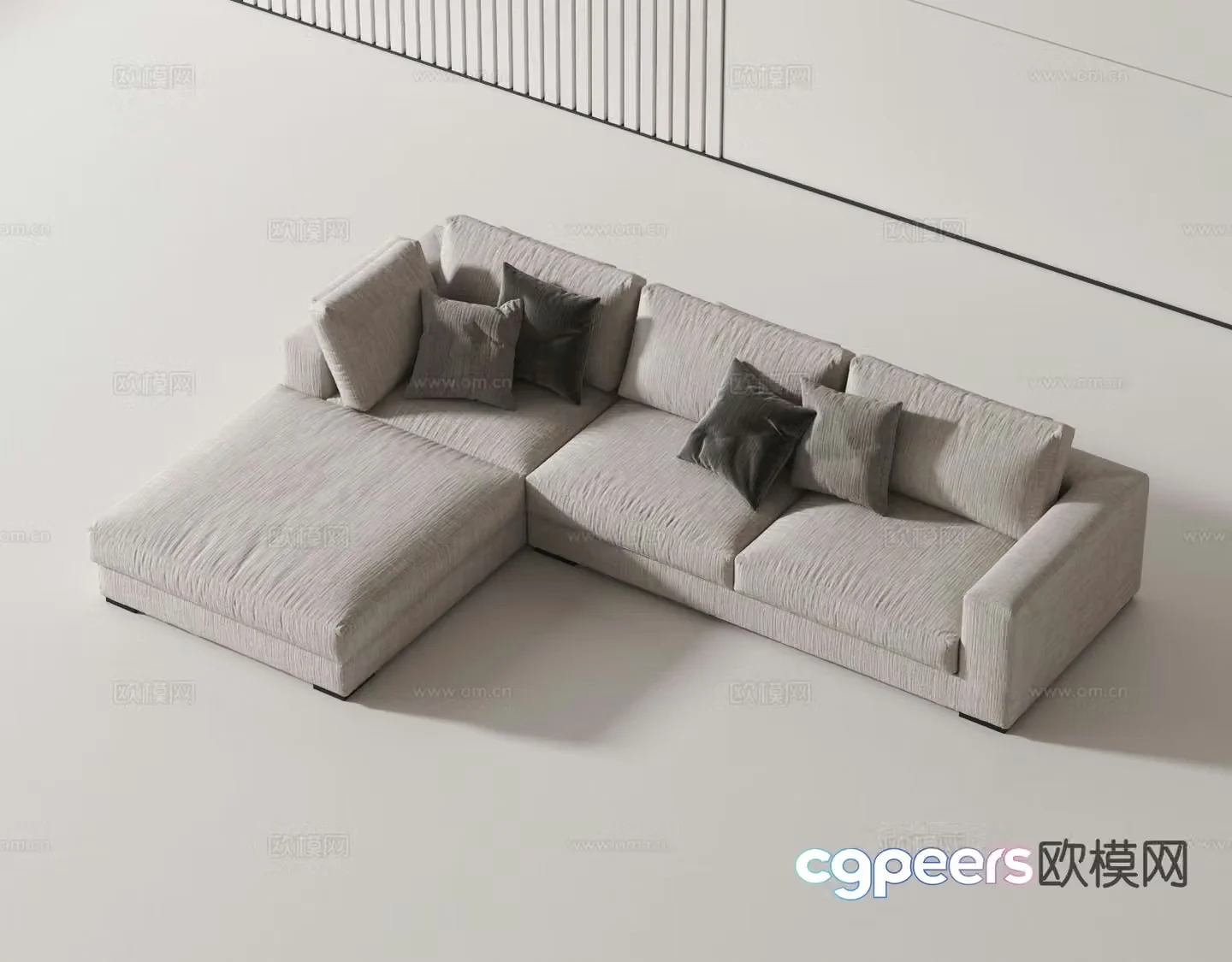 Modern corner sofa multi-person sofa 3d model