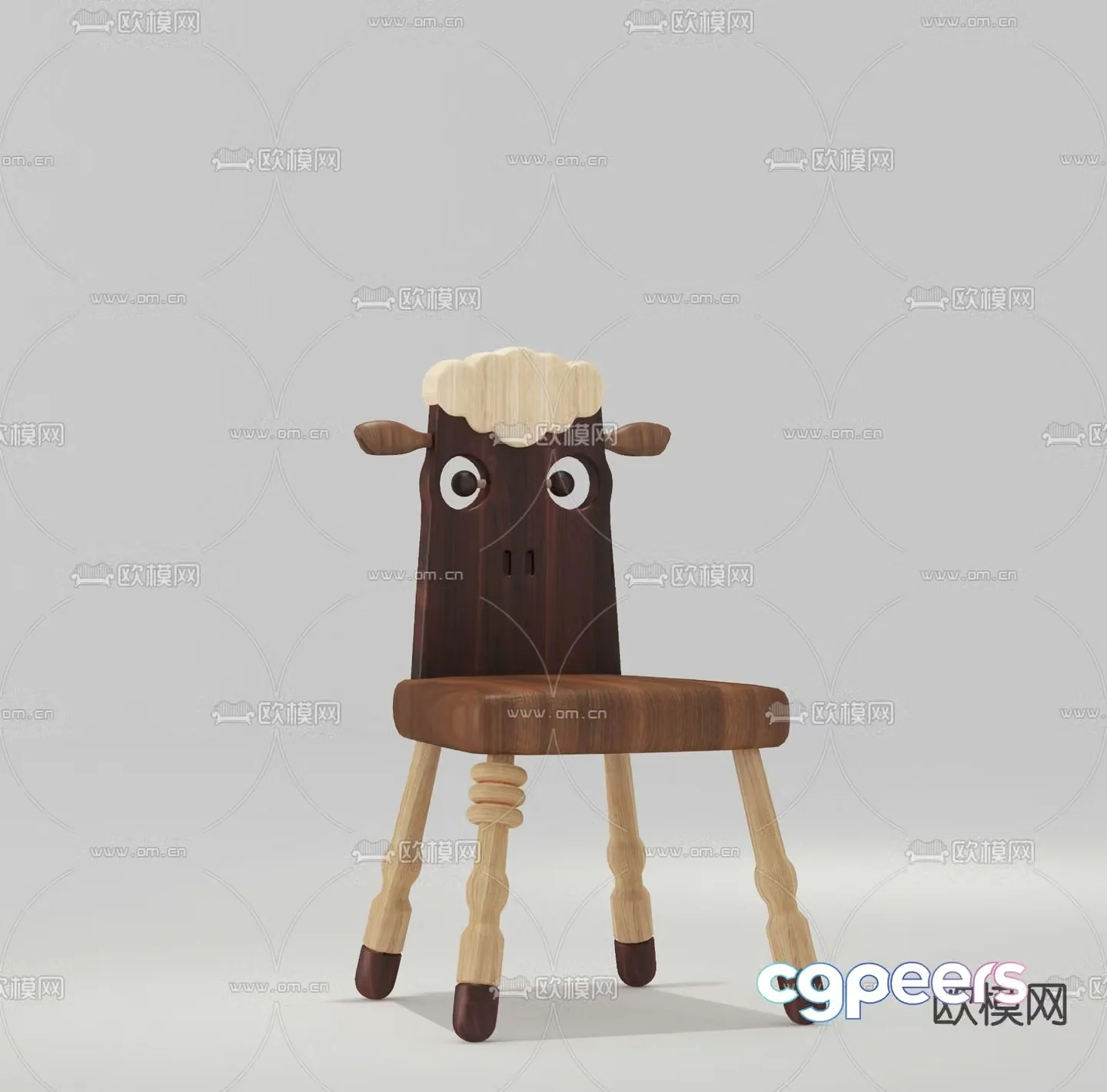 Nordic children’s sheep chair 3d model