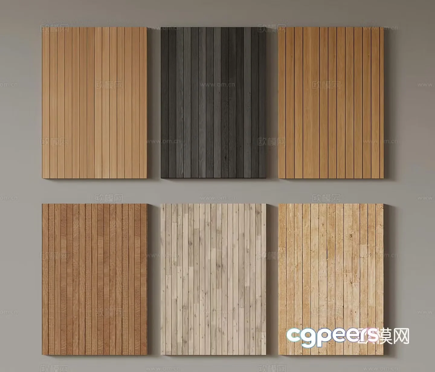 Modern medieval background wall wood veneer solid wood wall panel 3d model