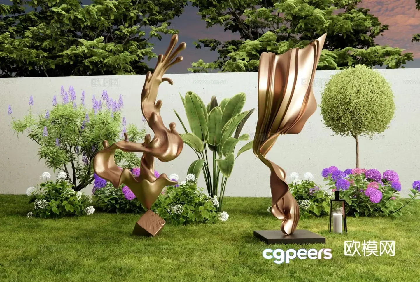 Modern landscape sculpture abstract sculpture 3d model