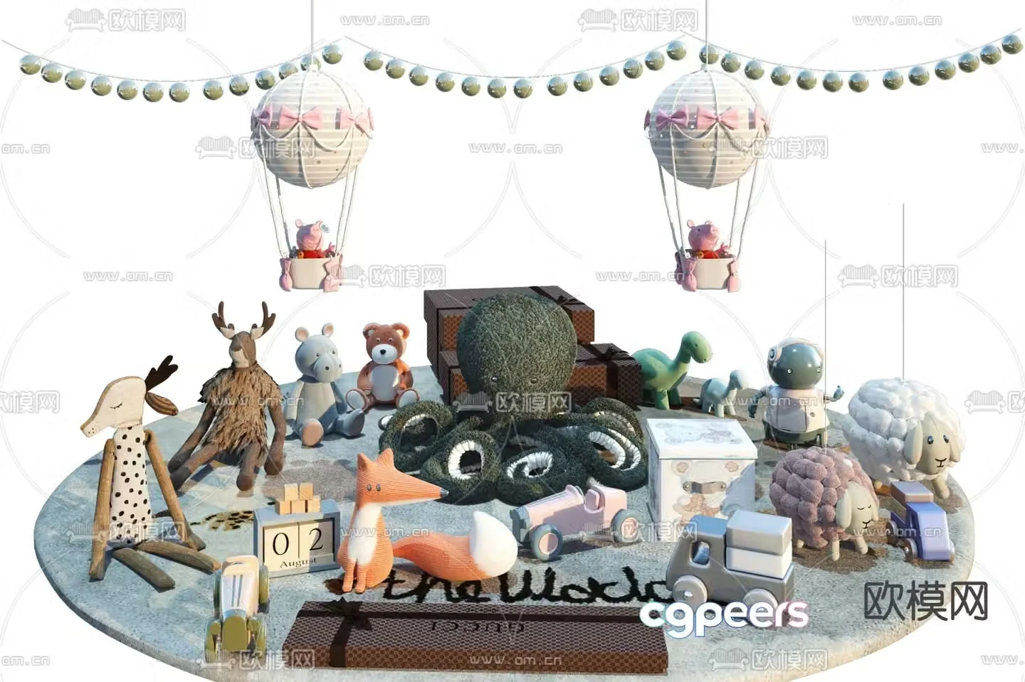 Modern children’s plush toy 3d model