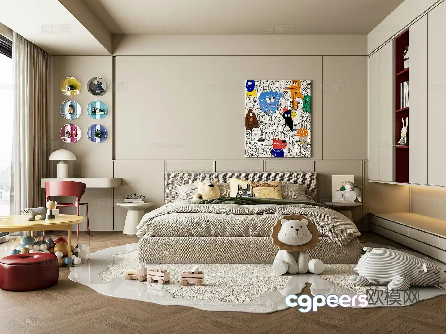 Modern children’s room entertainment room 3d model