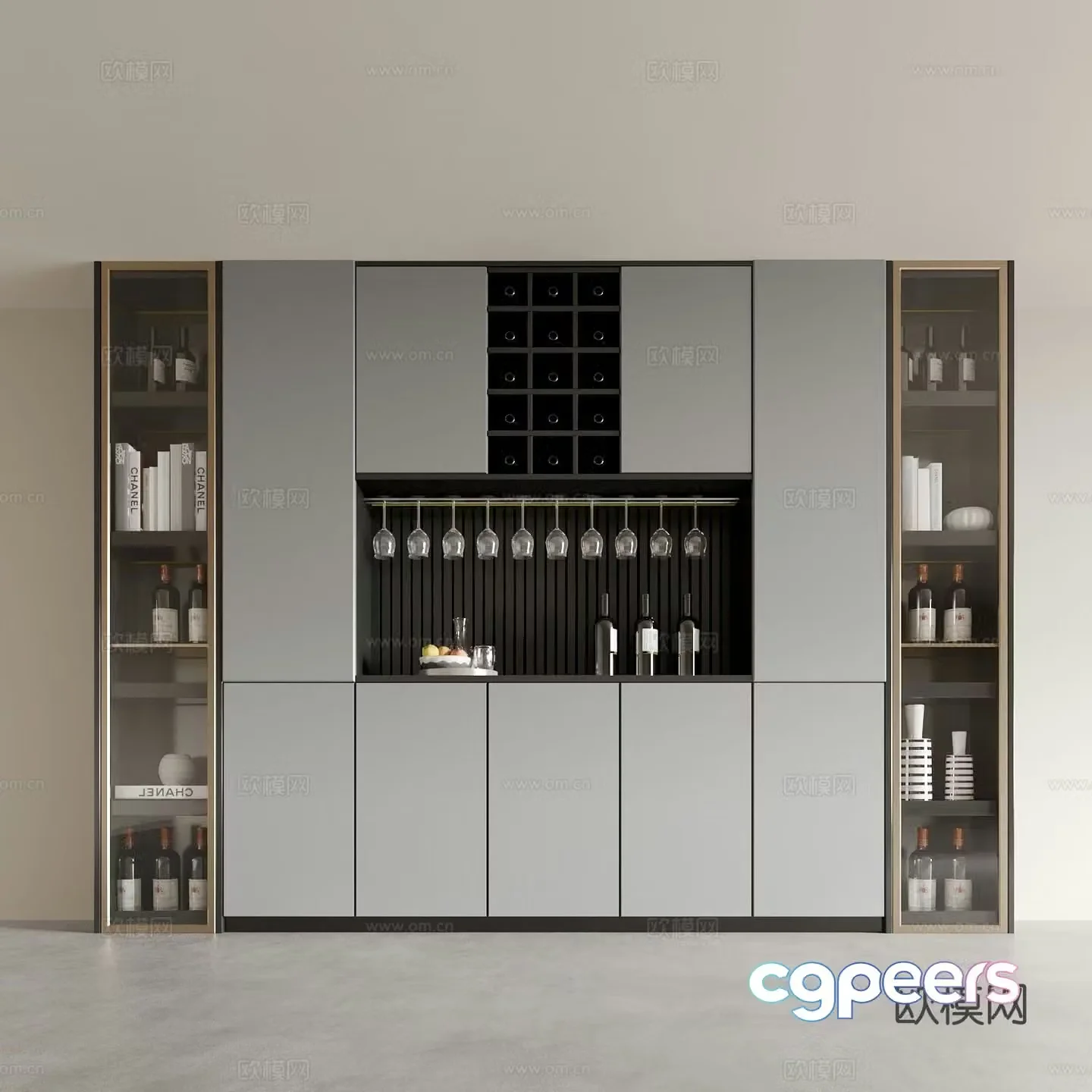 Modern sideboard wine cabinet 3d model