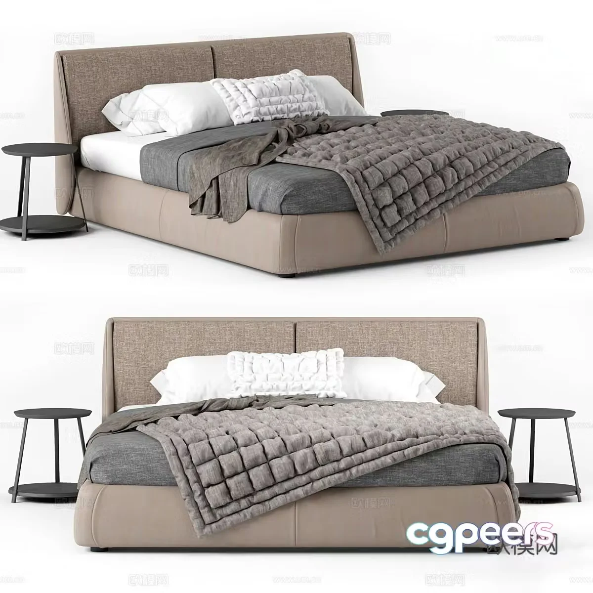 Background double bed 3d model