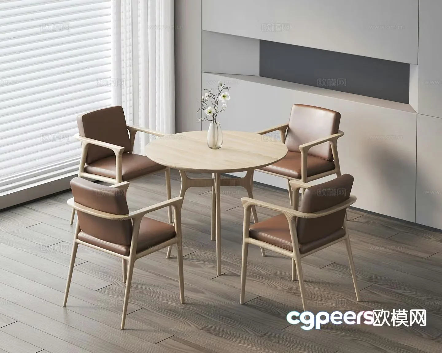 Modern negotiation tables and chairs leisure tables and chairs 3D model