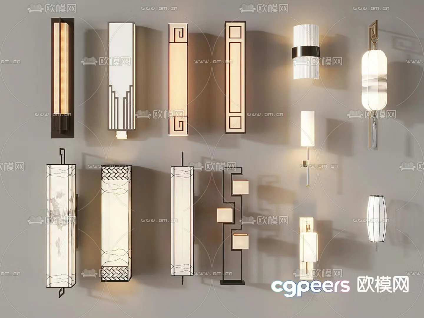 New Chinese style wall lamp 3d model