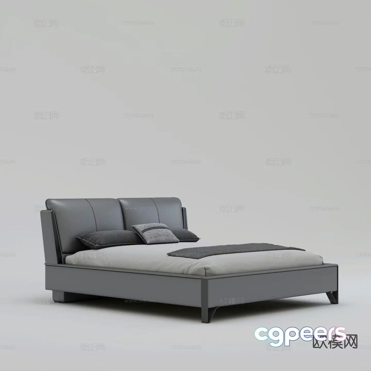 Italian double bed 3d model