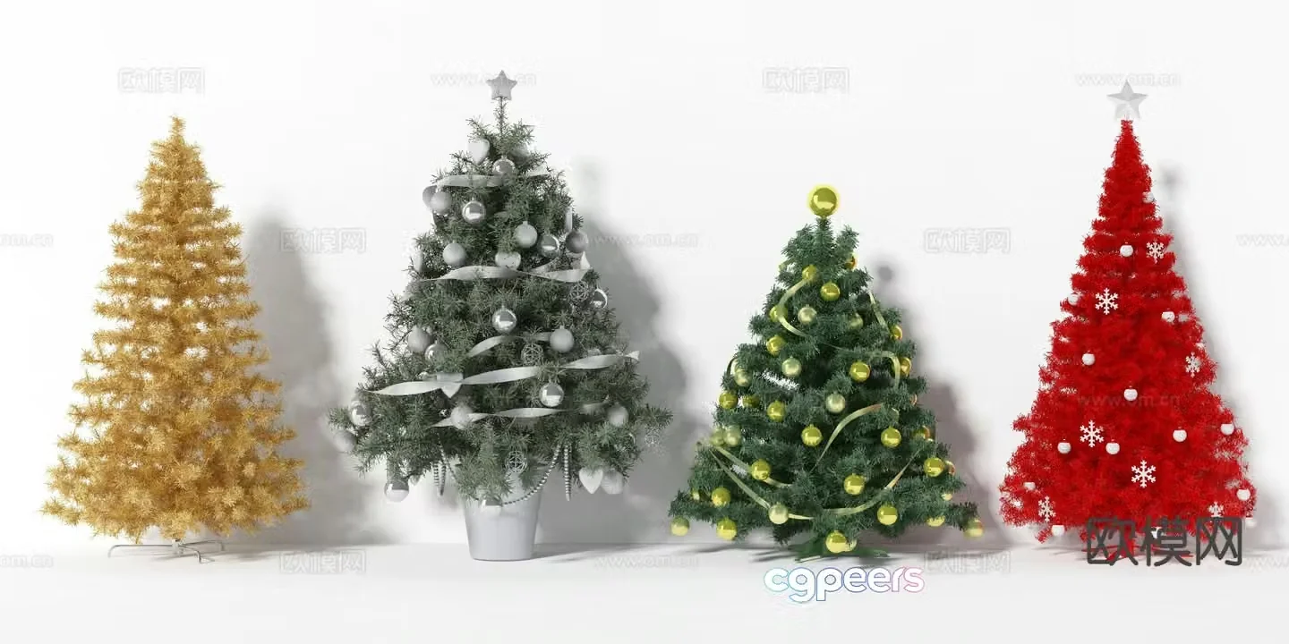 Christmas tree presentation holiday pine tree 3d model