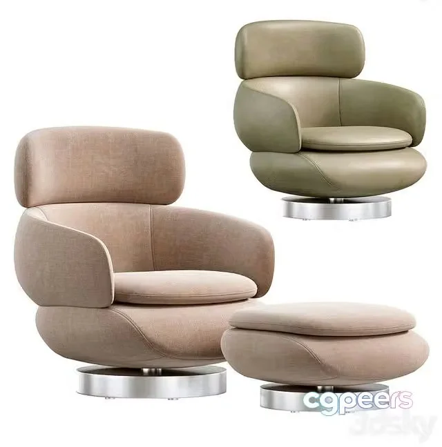 3ds Max Free – Vivienne High Armchair by Minotti