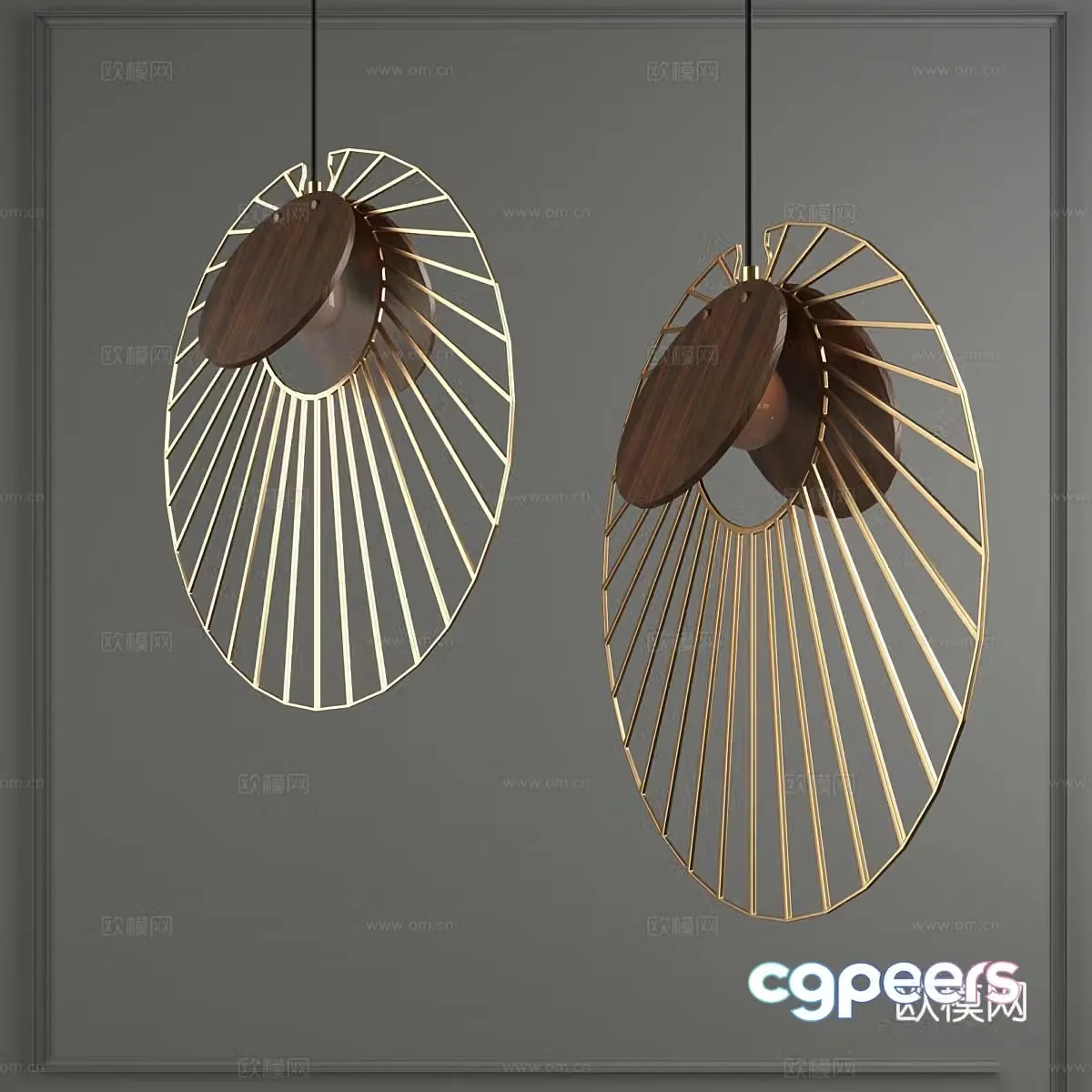 New Chinese style light luxury decorative chandelier 3D model