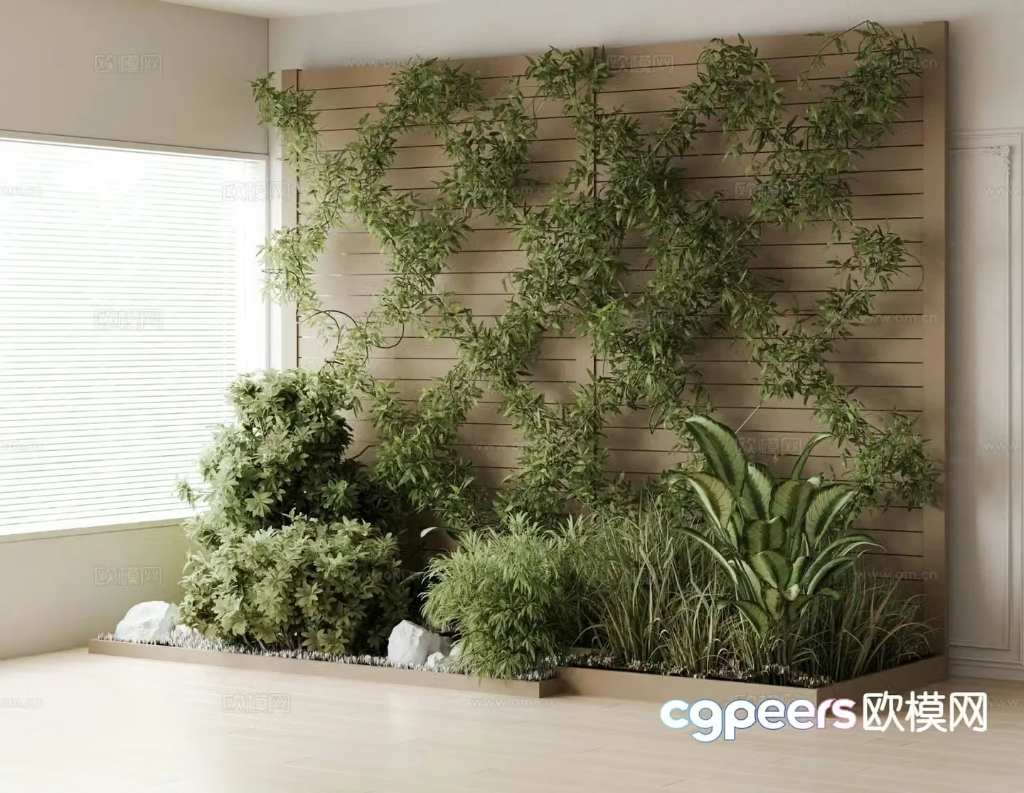 Plant pile indoor landscaping micro-terrain 3d model