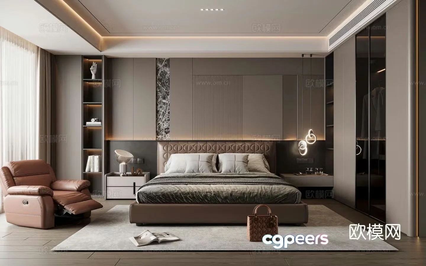 Italian style bedroom master bedroom 3d model