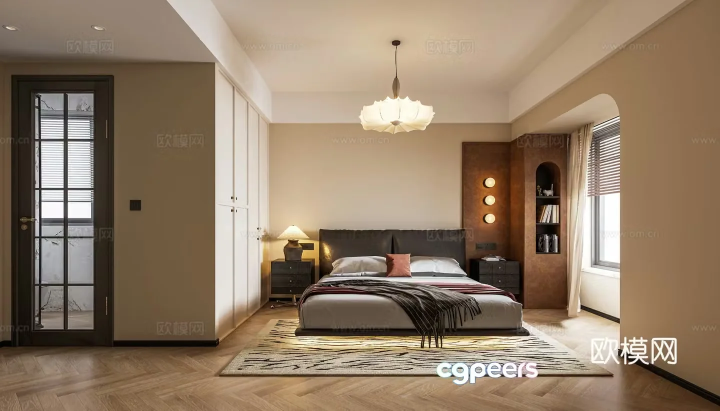 Middle style master bedroom 3d model