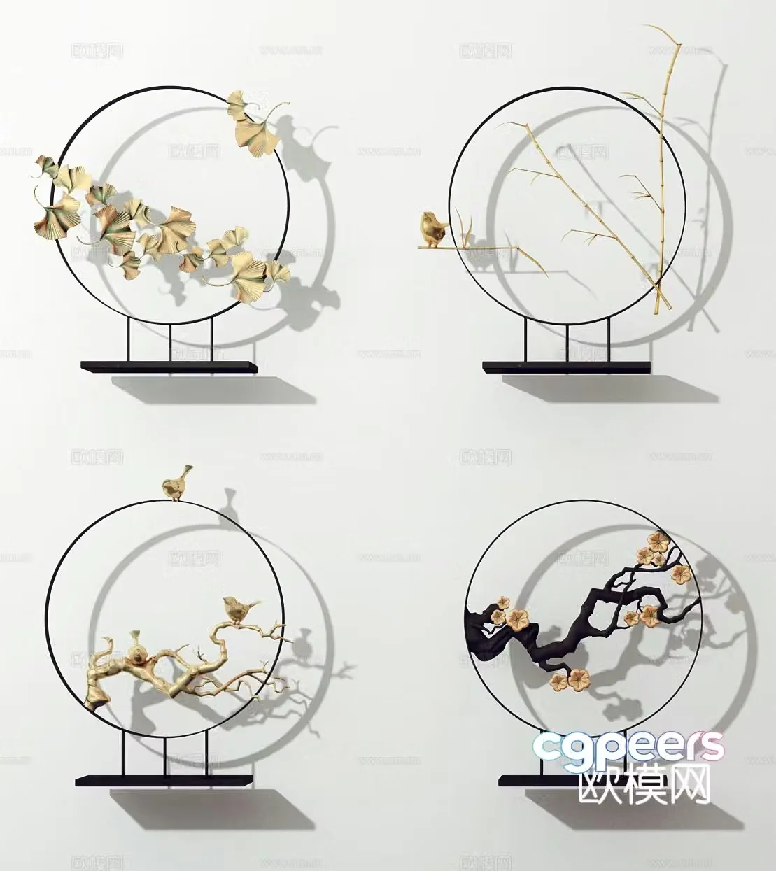 New Chinese style decorations handicrafts ornaments 3d model