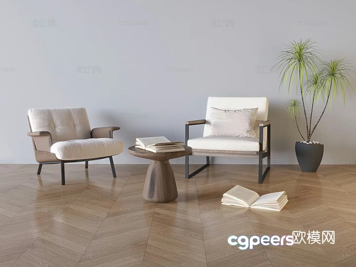 Modern chair leisure chair 3d model
