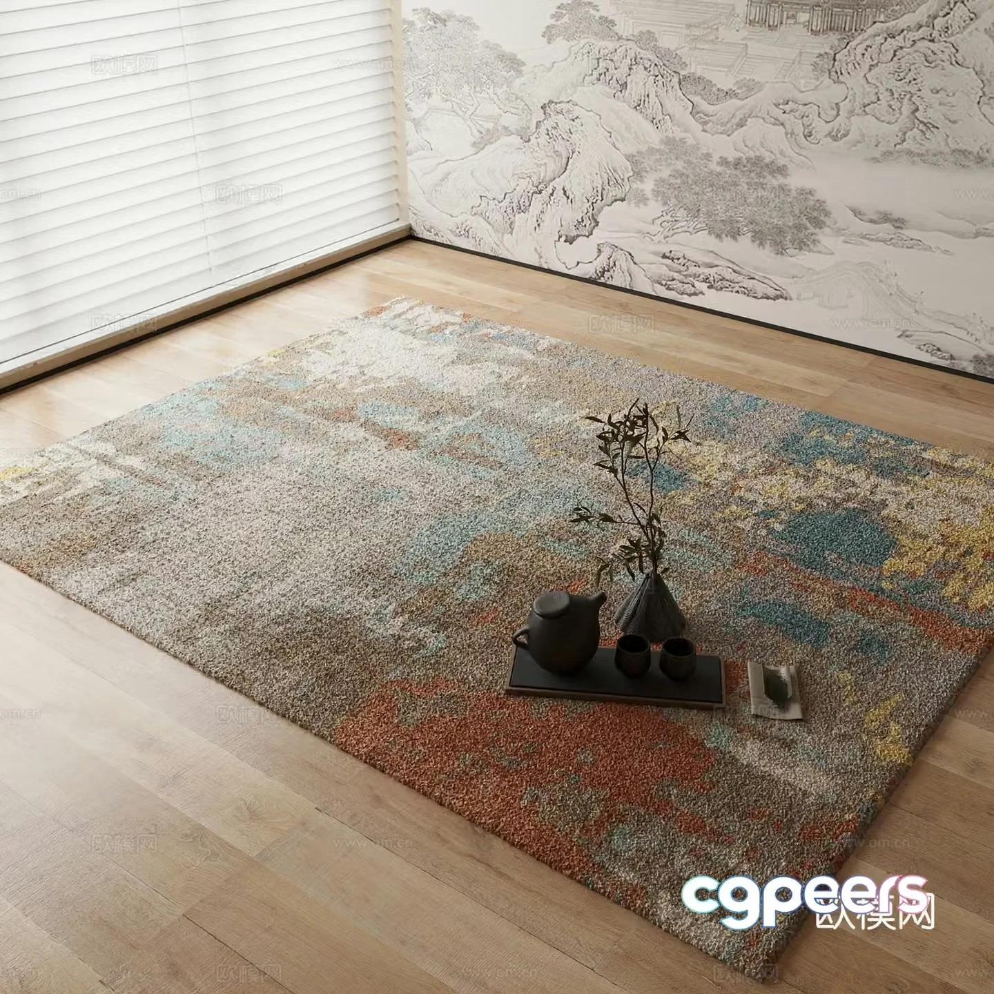 New Chinese carpet 3D model
