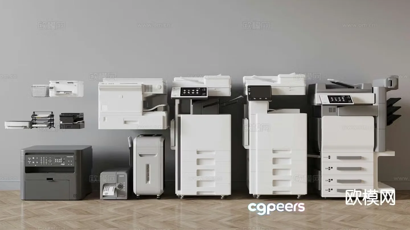 printer copier office supplies 3d model