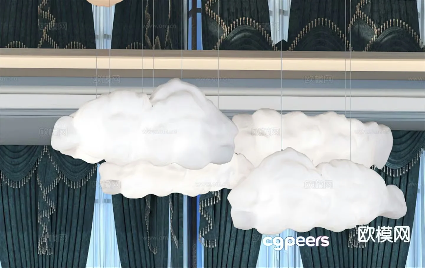 Creative chandelier cloud chandelier 3d model