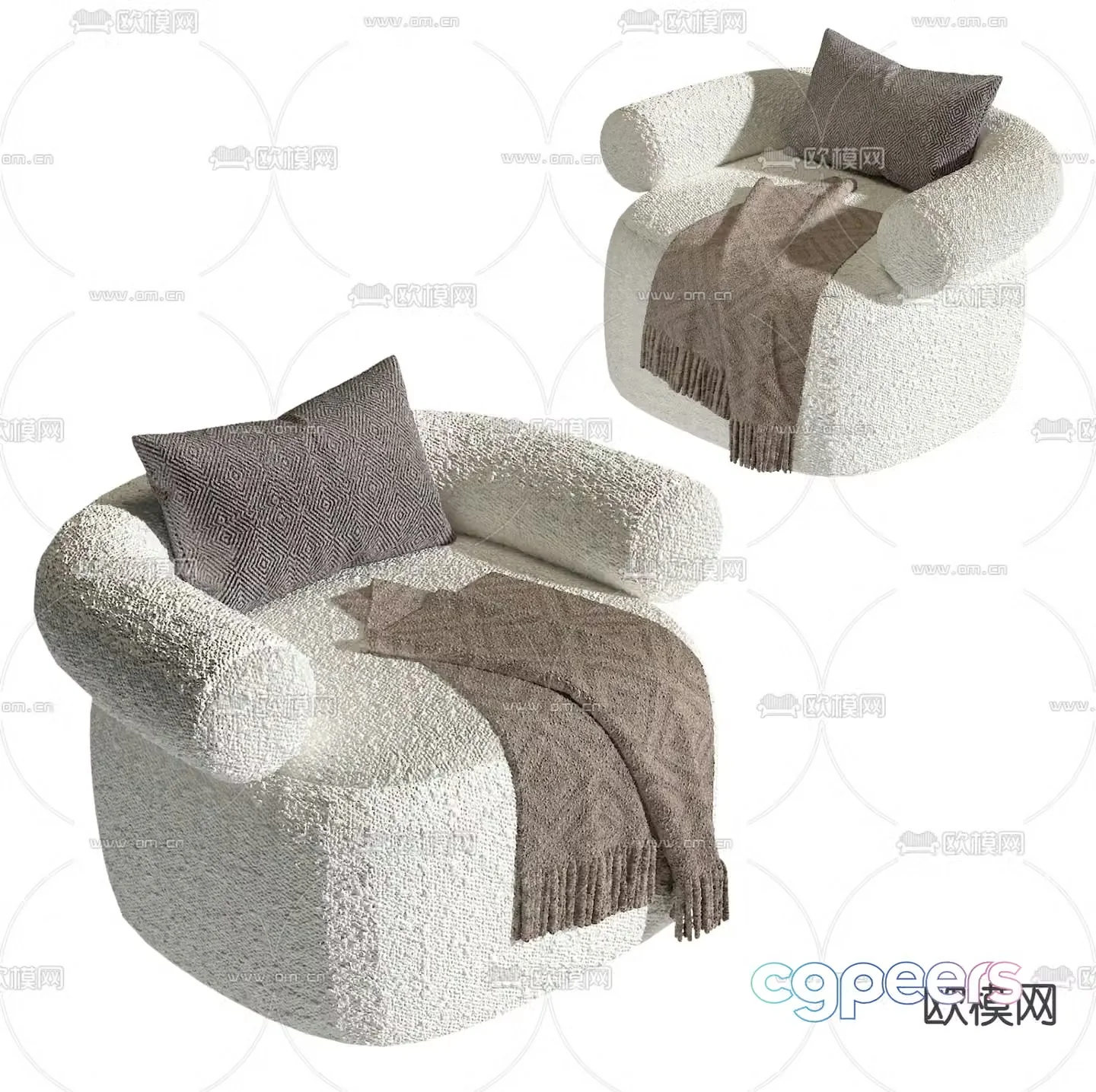 Wabi-sabi sofa single sofa 3d model