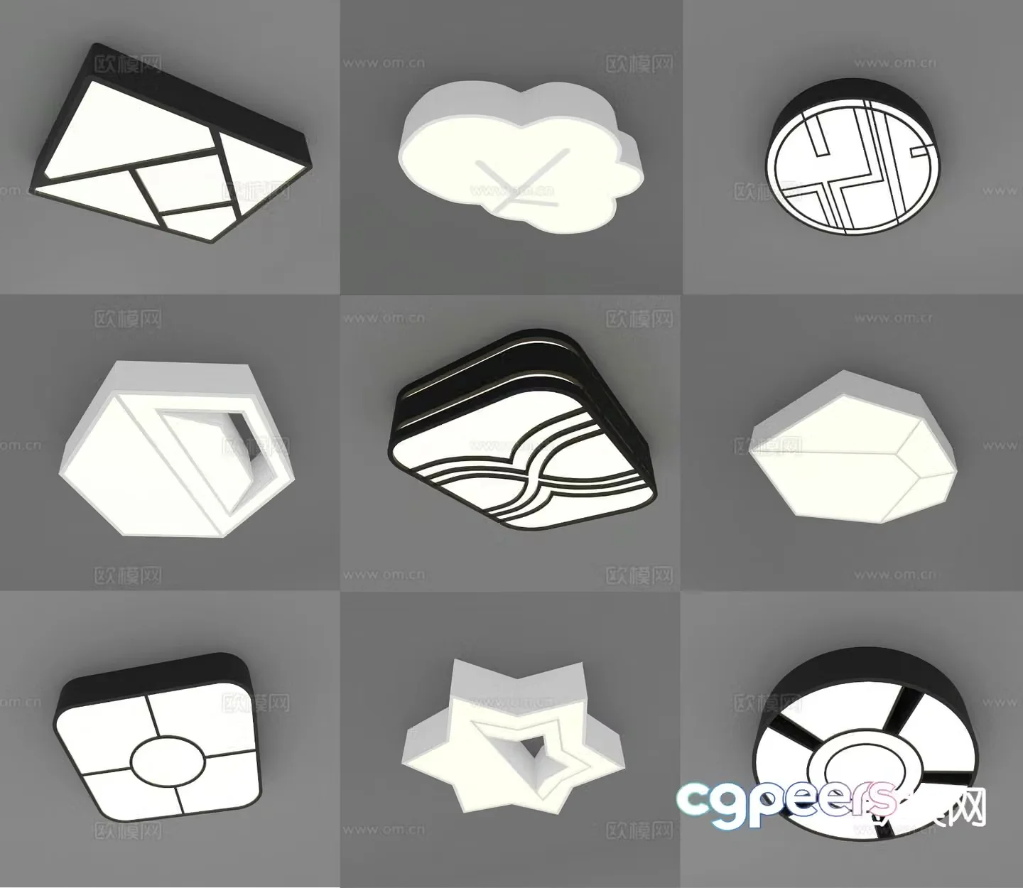 Modern geometric ceiling lamp 3d model
