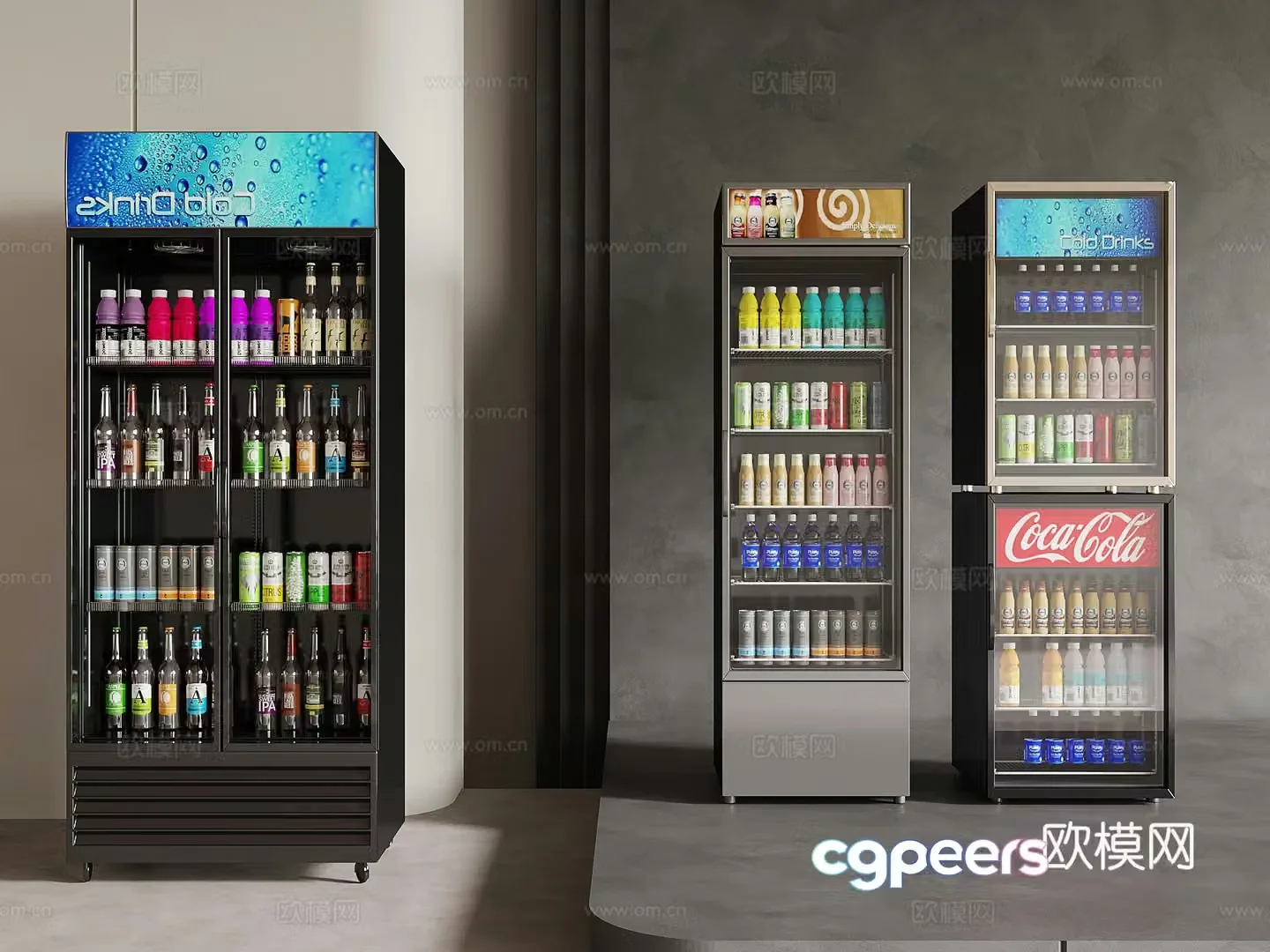 Modern refrigerator beverage cabinet cold drink cabinet 3d model