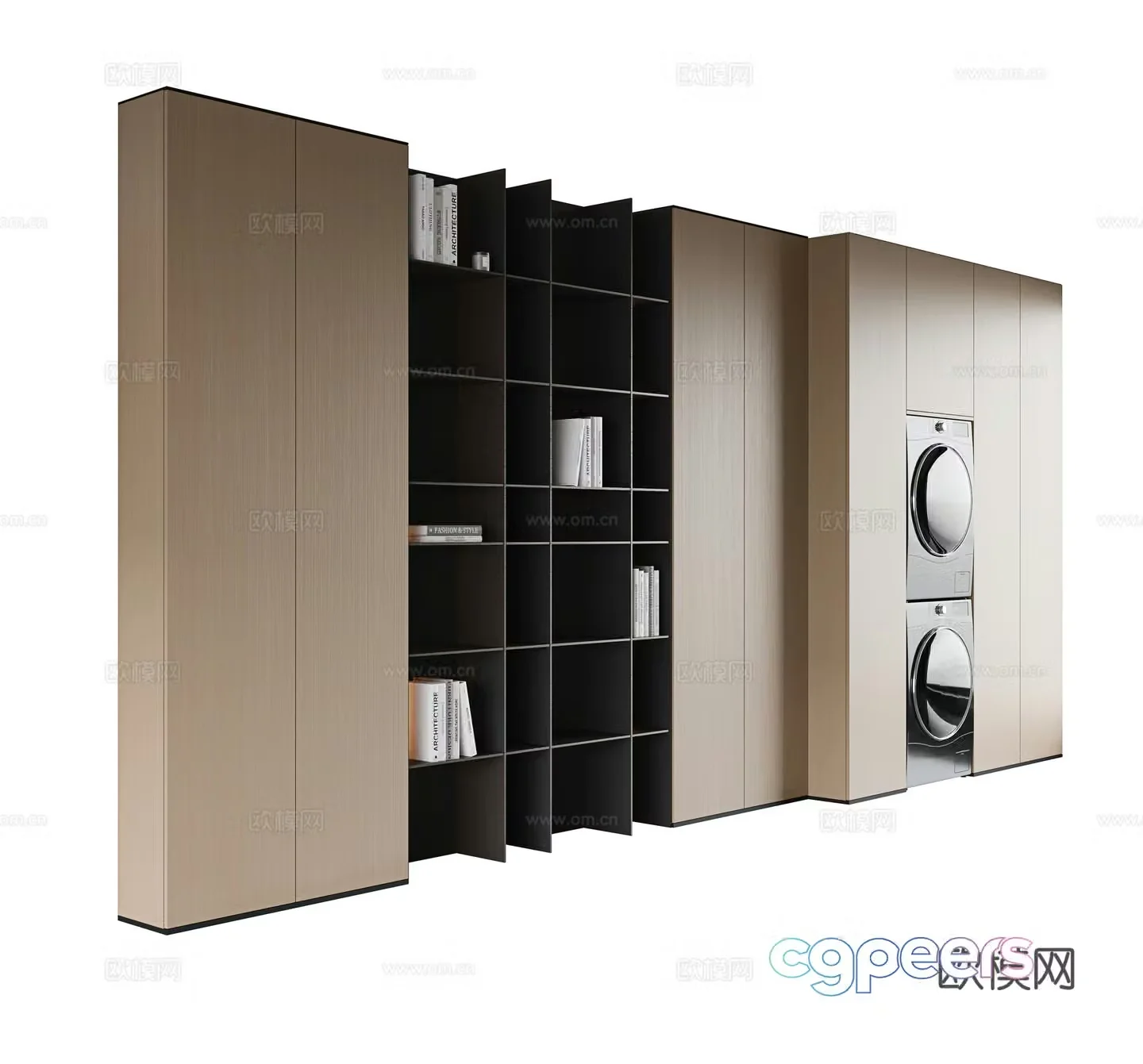 Decorative cabinet integrated washing and drying cabinet washing and drying set cabinet balcony cabinet customized high cabinet 3D model