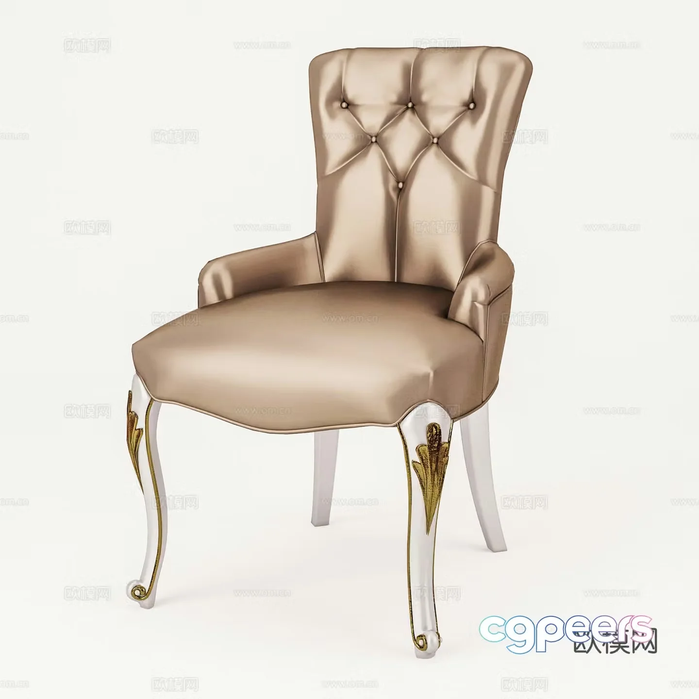 American single chair casual chair dining chair book chair leather chair 3d model