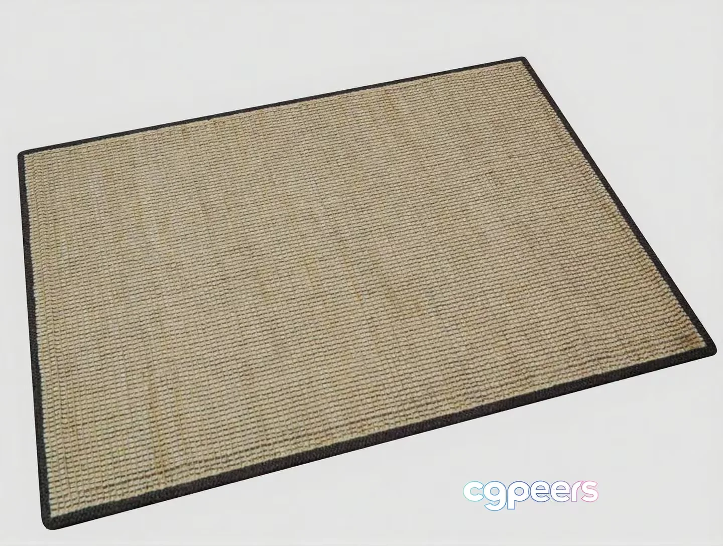 A Rectangular Rug With A Beige And Black Border 3D Model – 16264 – VRAY Render