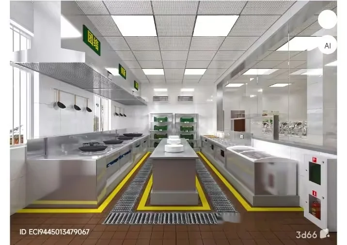 A Commercial Kitchen 3D Model – 10473 – VRAY Render
