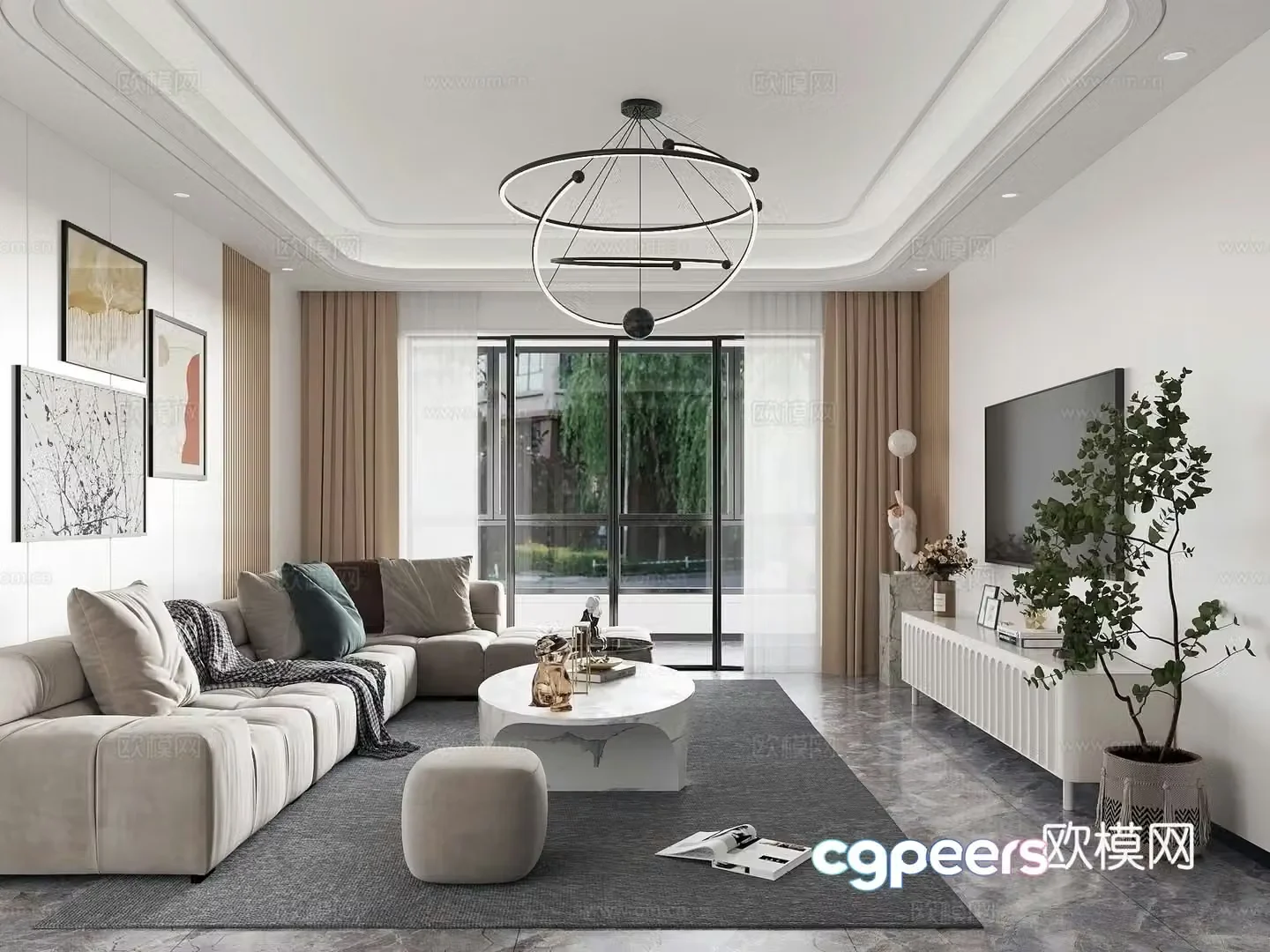 Modern living room 3d model
